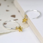 Sterling Silver Hoop & Star Earrings by Peace Of Mind